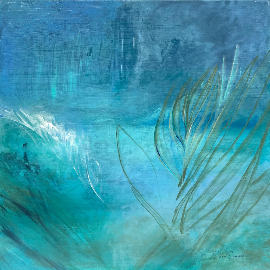 Caribbean Blue | 20x20 | $720